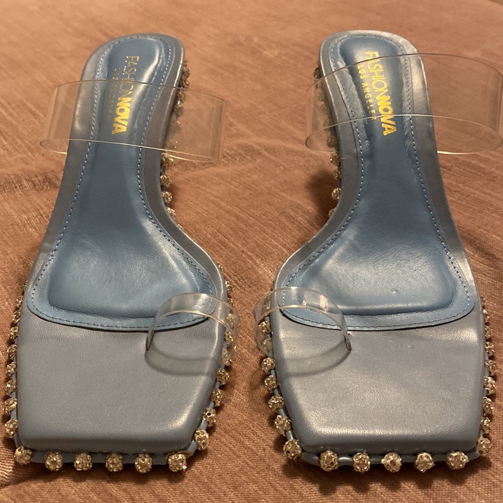 Fashion Nova Iced Blue heels